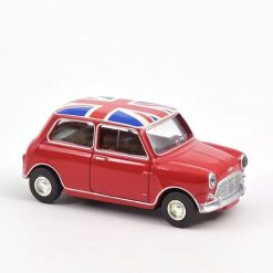 NOREV Mini Cooper S 1964 Rouge Avec Drapeau Anglais, Voiture Norev 1/64 Jouets Garage, Voitures