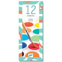 Djeco 12 Gouaches Pour Enfant Djeco 8803 Feutres, Gouaches Et Pinceaux