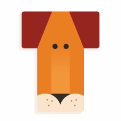 Djeco Lettre T En Bois Djeco Animaux Graphiques / Orange Et Rouge Fonc D Coration Enfants