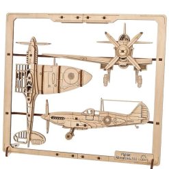 UGEARS models Avion De Chasse Ugears Puzzle 2,5D En Bois Jeux De Construction