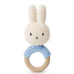 Peluches Miffy & Snoopy Hochet Anneau De Dentition Miffy En Crochet - Just Dutch - Bleu Pastel Jouets D' Veil, Hochets