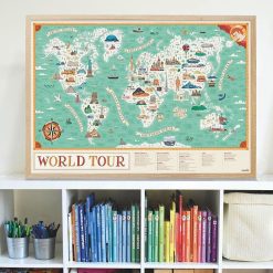 POPPIK Poster En Stickers "Tour Du Monde" Poppik Autocollants Et D Calcomanies