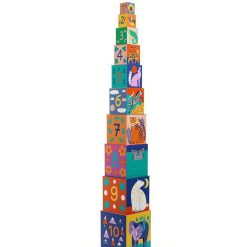 Djeco 10 Cubes Gigognes Empiler "Animaux Sauvages" Djeco 8511 Jouets Encastrer, Empiler