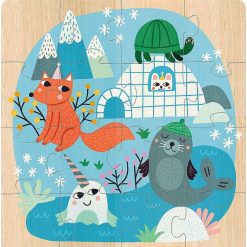 VILAC Coffret 3 Puzzles En Bois 'Animaux Du Monde' Michelle Carlslund Vilac 8530 Puzzles D S 2 Ans: 2, 12 Et 24 Pcs