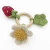 MyuM Anneau De Dentition "Printemps" Hochet En Crochet En Coton Bio The Veggy Toys Jouets D' Veil, Hochets