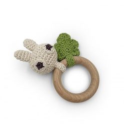 MyuM Anneau De Dentition "Pinpin Le Lapin" Hochet En Crochet En Coton Bio Myum Jouets D' Veil, Hochets