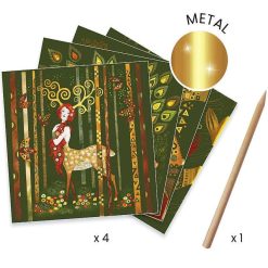 Djeco Cartes Gratter "Golden Muses" Djeco 9374 Inspired By Gustav Klimt Cartes Gratter