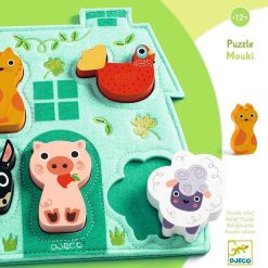 Djeco Puzzle Mouki, Jeu D'Encastrement En Bois Et Feutrine Djeco 1072 Jouets Encastrer, Empiler