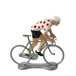 Bernard & Eddy Figurine Cycliste Grimpeur Maillot Blanc Pois Rouges _ Bernard & Eddy Jouets Garage, Voitures