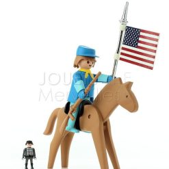 PLASTOY Le Cavalier Am Ricain Et Son Cheval Playmobil Collectoys Plastoy D Co Design