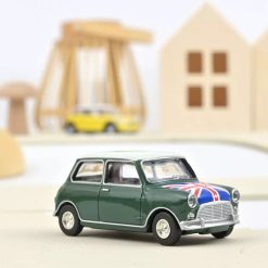 NOREV Mini Cooper S 1964 Verte Drapeau Anglais, Voiture Norev 1/64 Jouets Garage, Voitures