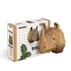 Cartonic Troph E Mural D Coratif - Sculpture 3D En Carton - Rhinoc Ros - Wall Puzzle Cartonic Jeux De Construction