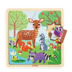 Djeco Puzzle En Bois 'Puzzlo For T' 16 Pcs Djeco 1812 Puzzles D S 2 Ans: 2, 12 Et 24 Pcs