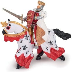 Papo Roi Arthur Rouge, Figurine Papo 39950 Ch Teau Fort En Bois