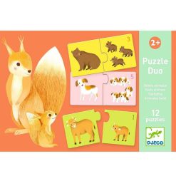 Djeco 12 Puzzles Duo "Mamans Et B B S Animaux" Djeco 8197 Puzzles 1Er Age