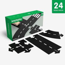 Waytoplay Toys Circuit De Route Flexible Waytoplay, Coffret Autoroute 24 Pcs Jouets Garage, Voitures