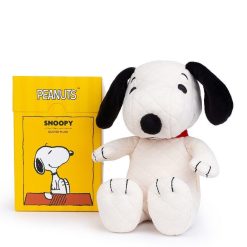 Peluches Miffy & Snoopy Peluche Snoopy Assis En Tissu Matelass Cr Me - 17Cm En Bo Te Cadeau Peluches Naissance, Doudous