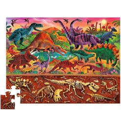 Crocodile Creek Puzzle Dessus-Dessous 'Le Monde Des Dinosaures' 48 Pcs Crocodile Creek Puzzles D S 4 Ans, 36 Pcs