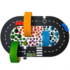 Waytoplay Toys Circuit De Route Flexible Waytoplay, Coffret P Riph Rique 12 Pcs Jouets Garage, Voitures