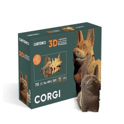 Cartonic Puzzle Sculpture 3D En Carton - Chien Corgi - Cartonic Jeux De Construction