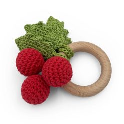 MyuM Anneau De Dentition "Hiver" Hochet En Crochet En Coton Bio The Veggy Toys Jouets D' Veil, Hochets