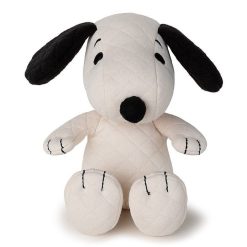 Peluches Miffy & Snoopy Peluche Snoopy Assis En Tissu Matelass Cr Me - 17Cm En Bo Te Cadeau Peluches Naissance, Doudous