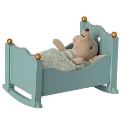 Maileg Berceau Bleu En Bois Pour Souris Maileg Maison De Poup Es