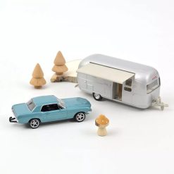 NOREV Ford Mustang 1968 Bleue Avec Caravane Airstream Norev 1-43 Jouets Garage, Voitures