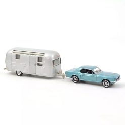 NOREV Ford Mustang 1968 Bleue Avec Caravane Airstream Norev 1-43 Jouets Garage, Voitures