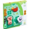 Djeco Puzzle Mouki, Jeu D'Encastrement En Bois Et Feutrine Djeco 1072 Jouets Encastrer, Empiler