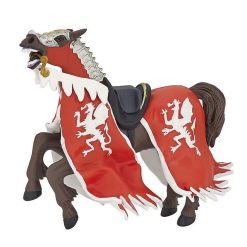 Papo Cheval Du Roi Au Dragon Rouge Papo 39388 Ch Teau Fort En Bois