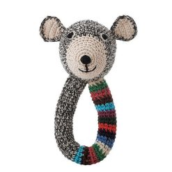 anne claire petit Hochet Nounours En Crochet "Teddy" Gris Et Ray Anne-Claire Petit Jouets D' Veil, Hochets