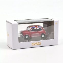 NOREV Mini Cooper S 1964 Rouge Avec Drapeau Anglais, Voiture Norev 1/64 Jouets Garage, Voitures