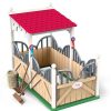 Papo Box Pour Cheval Avec Accessoires Papo 60117 Ferme En Bois, Centre Questre Et Zoo