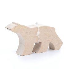 VILAC Figurine D'Animal En Bois "Ours Blanc" De Pompon, Vilac 9103A Jouets D' Veil, Hochets