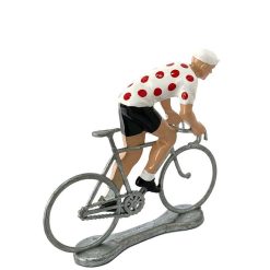 Bernard & Eddy Figurine Cycliste Grimpeur Maillot Blanc Pois Rouges _ Bernard & Eddy Jouets Garage, Voitures