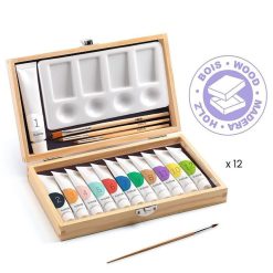 Djeco 12 Gouaches - Coffret D'Artiste Djeco 8908 Feutres, Gouaches Et Pinceaux