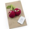 MyuM Hochet Cerises En Crochet "The Veggy Toys", Coton Bio Jouets D' Veil, Hochets