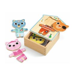 Djeco Dressup-Mix, 6 Puzzles 3 Pi Ces Djeco 1678 Jouets Encastrer, Empiler