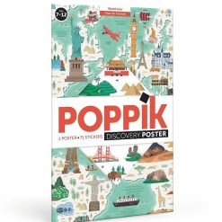 POPPIK Poster En Stickers "Tour Du Monde" Poppik Autocollants Et D Calcomanies