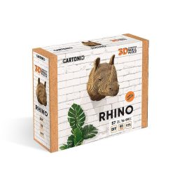 Cartonic Troph E Mural D Coratif - Sculpture 3D En Carton - Rhinoc Ros - Wall Puzzle Cartonic Jeux De Construction