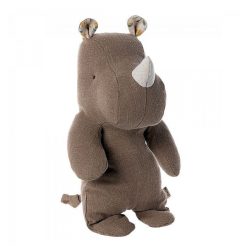 Maileg Peluche Rhino En Lin - Safari Friends Maileg - Couleur Chocolat - Petit Mod Le 22Cm Peluches Naissance, Doudous