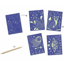 Djeco Cartes Gratter Phosphorescentes 'Dans La Nuit' Djeco 9735 Cartes Gratter